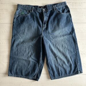 y2k Sean John Baggy Wide Leg Jean Shorts Denim Jorts Men's Blue Size 40